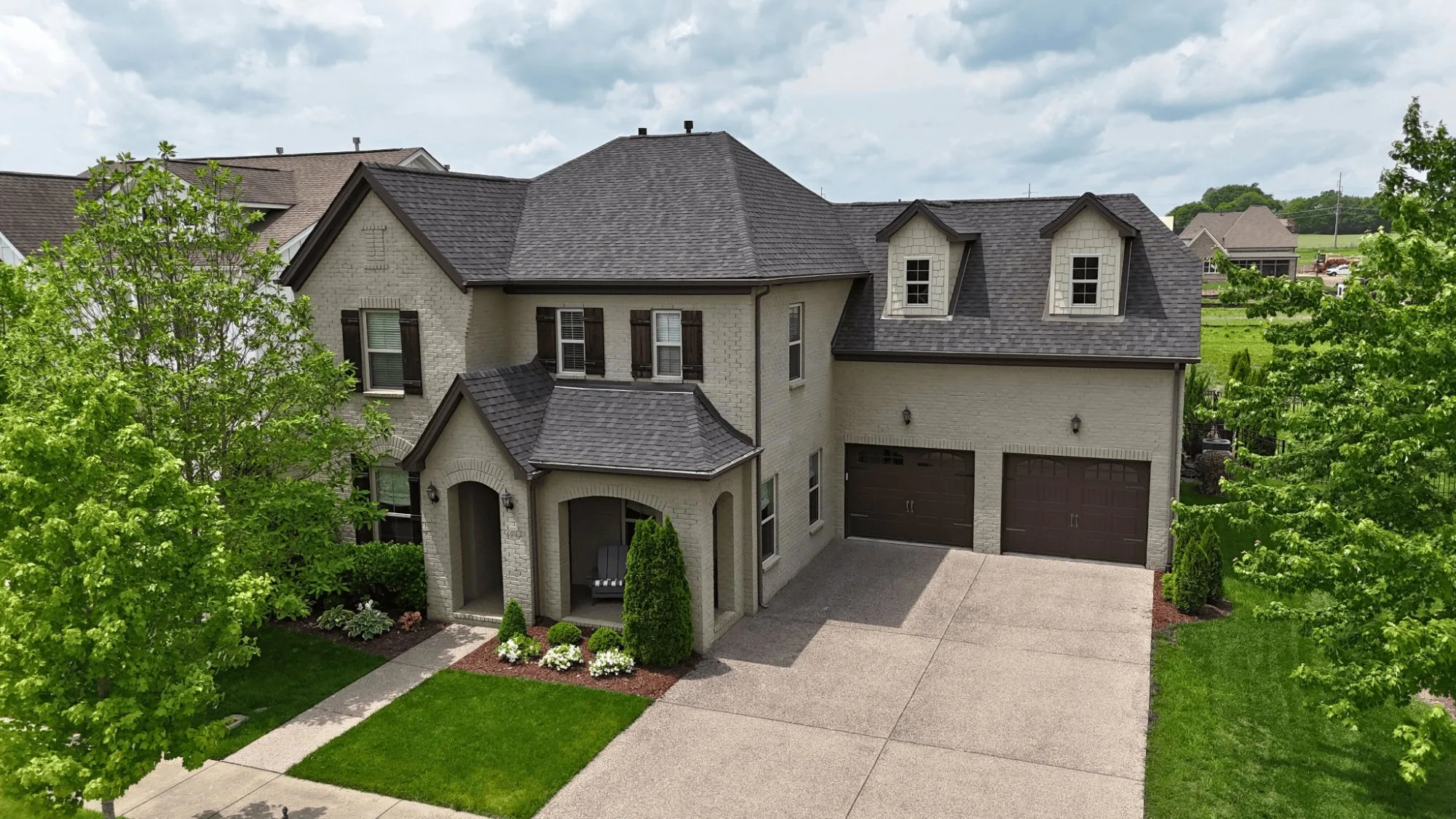 Hail damage on residential roof shingles